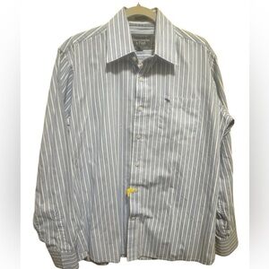 Abercrombie & Fitch Men’s Long Sleeve Button Down Dress Shirt Blue White Sz XL